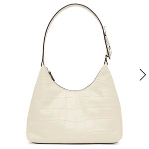 STAUD Scotty Shoulder Bag - Ivory Croc Effect